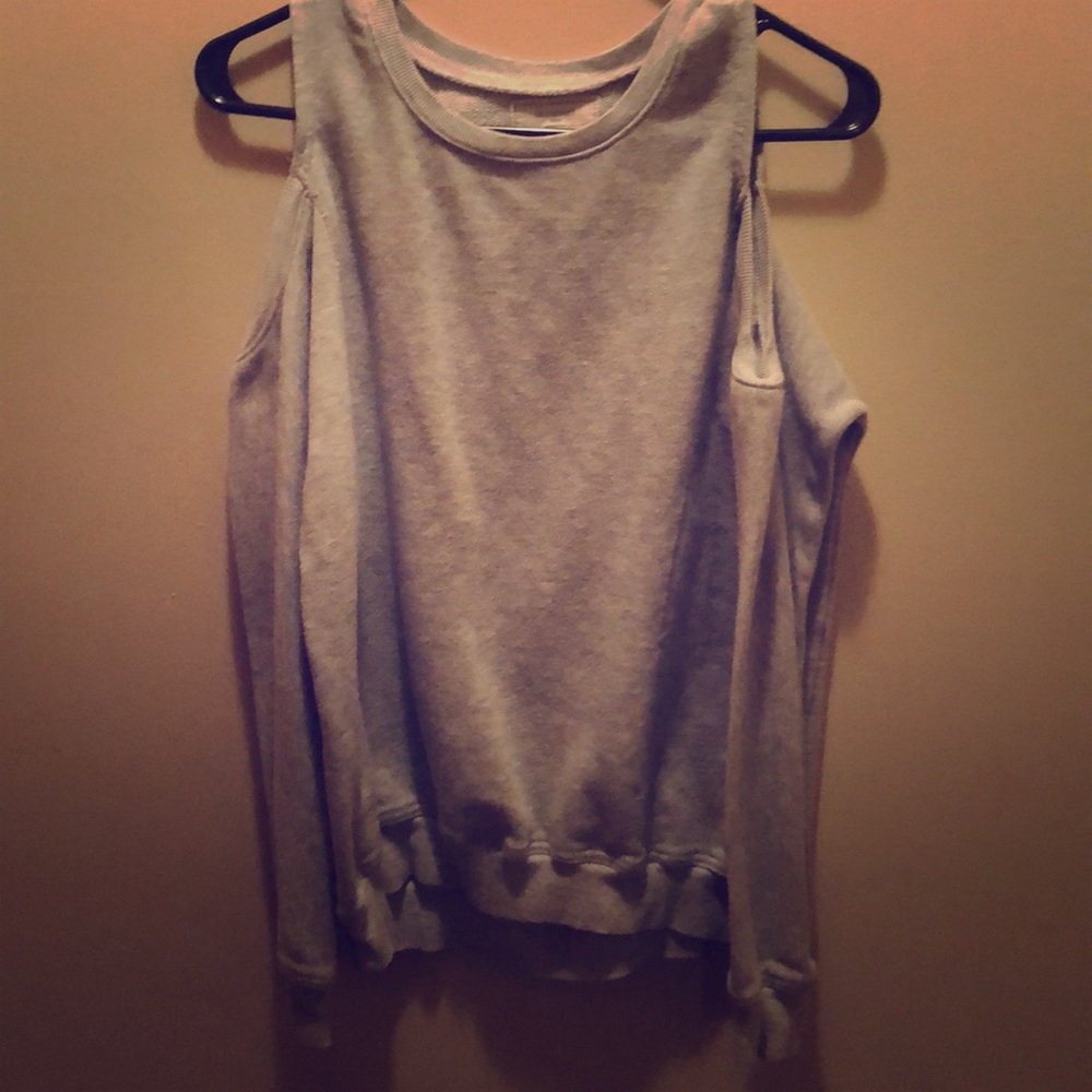 Grey cold shoulder sweater